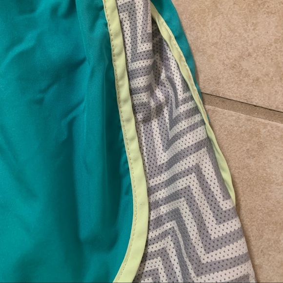 Teal and yellow nike dri-fit running shorts - Picture 2 of 3